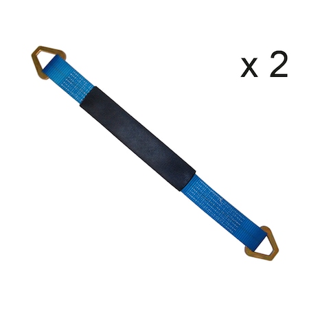 Tie 4 Safe 2" x 72" Axle Straps w/ Sleeve & D Rings, WLL: 3, 333 lbs., PK2 RT41A-72M18-BU-C-2